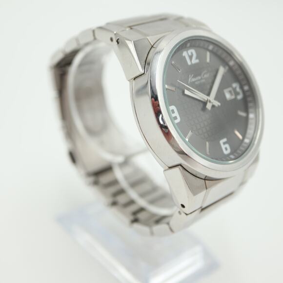 Kenneth Cole NY Mens Watch 43mm Gray Date Dial Stainless Steel w New Battery main image 6